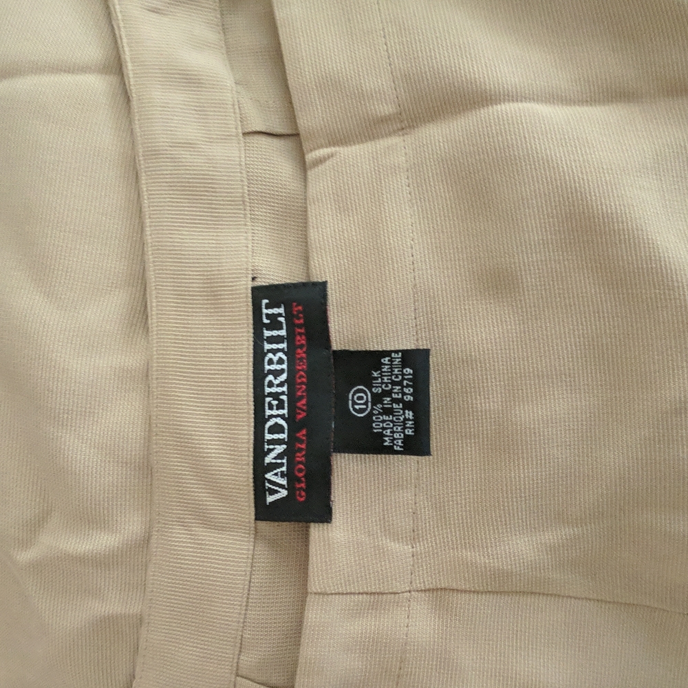 100% woman's silk tan skirt